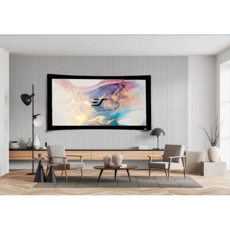 Elite Screens CURVE135WH1 Lunette Series - 135 Inches CineWhite Curve Fixed Frame Projection Screen