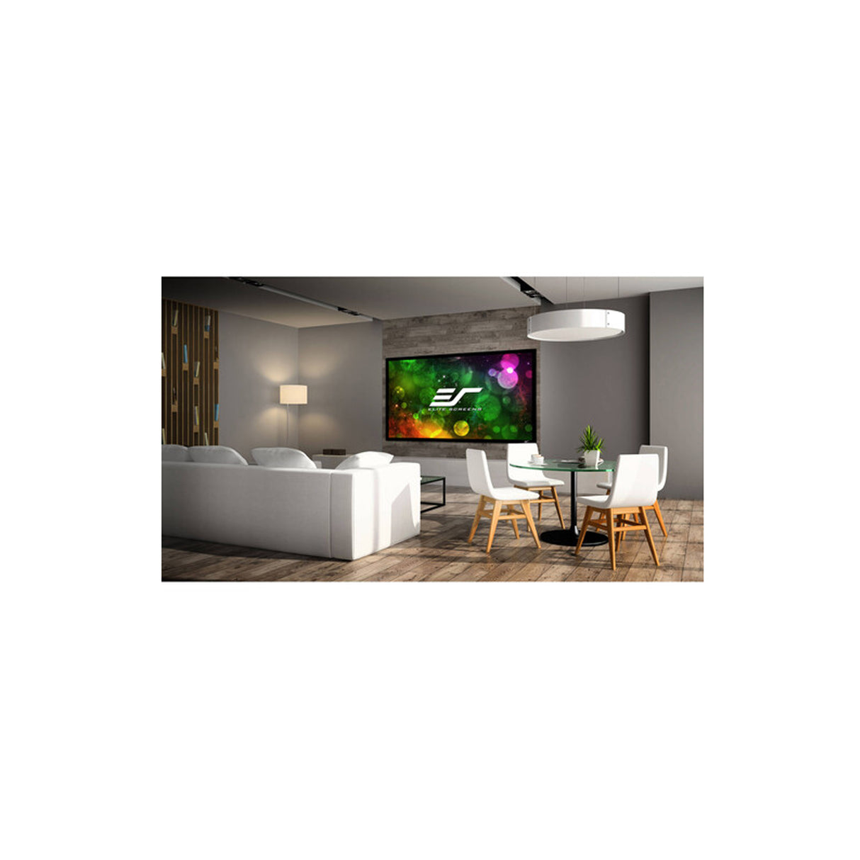 Elite Screens SB150WH2 - 150 Inches Sable Frame CineWhite B2 Series 3D 4K/8K Fixed Frame Projection Screen