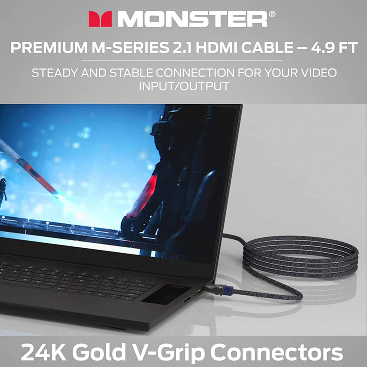 Monster M-Series 3000 (VMM10007) Certified Premium Ultra High Speed HDMI Cable - 8K, 48Gbps (1.5 Meter)