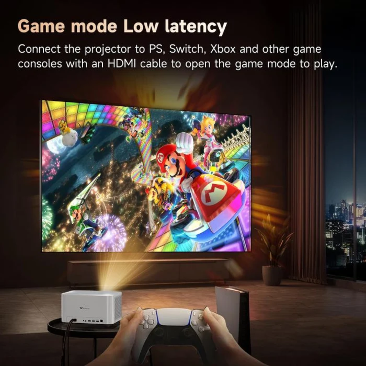 Wowoto BL06E - Portable Smart Projector with Android 9.0, Native 1080P Full HD, 1000 ANSI Lumens, Auto Focus, Wi-Fi & Bluetooth