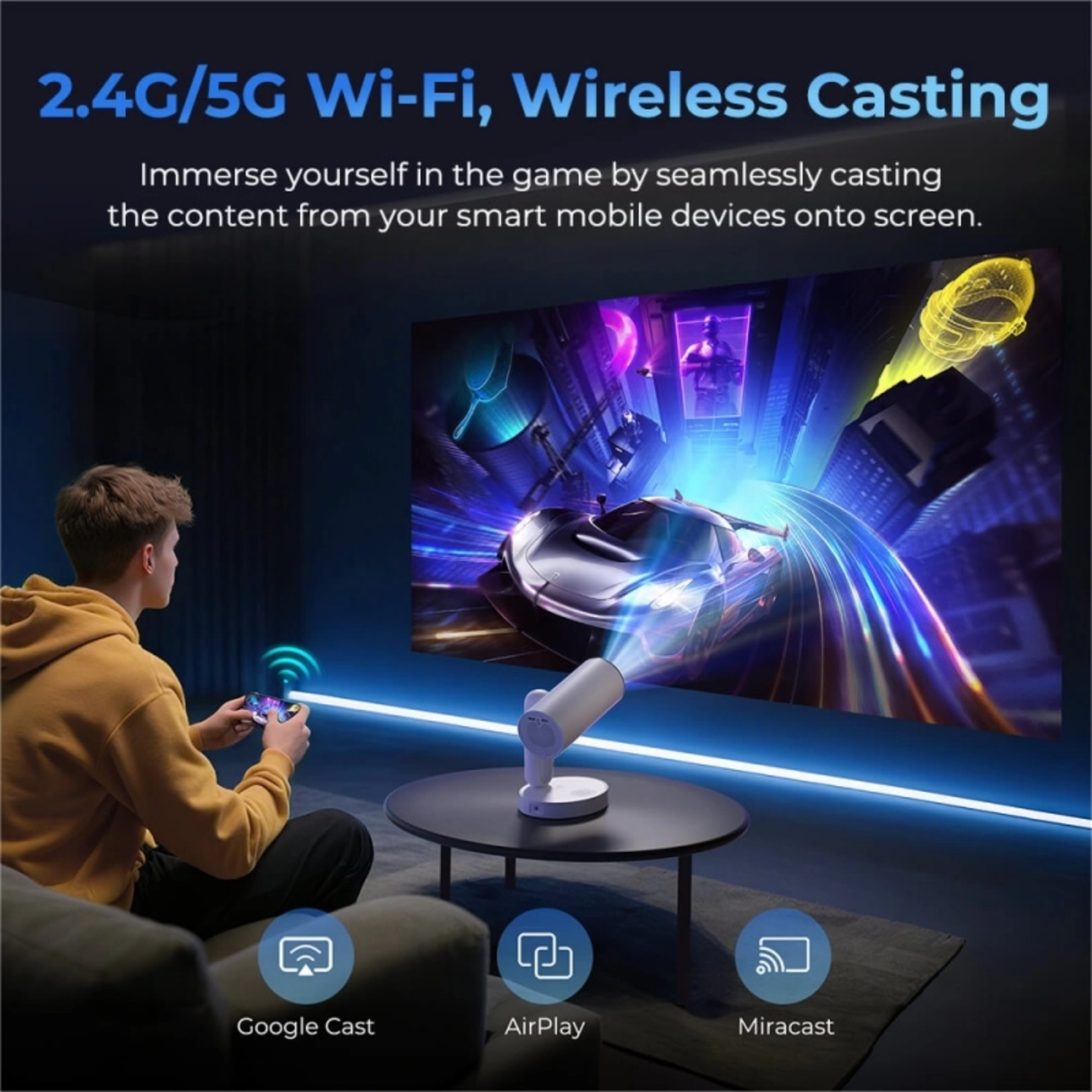 ETOE Starfish Plus - 300 Lumens 1080P Full HD DLP Google TV Smart Portable Projector