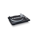 Lenco LS-500BK - Record player with built-in amplifier and Bluetooth plus Bookshelf Speakers (Black)