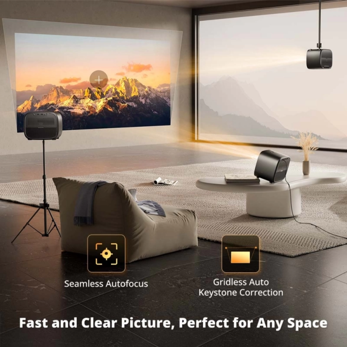 ETOE E3 Pro - 600 Lumens 1080P Full HD DLP Google TV Smart Portable Projector
