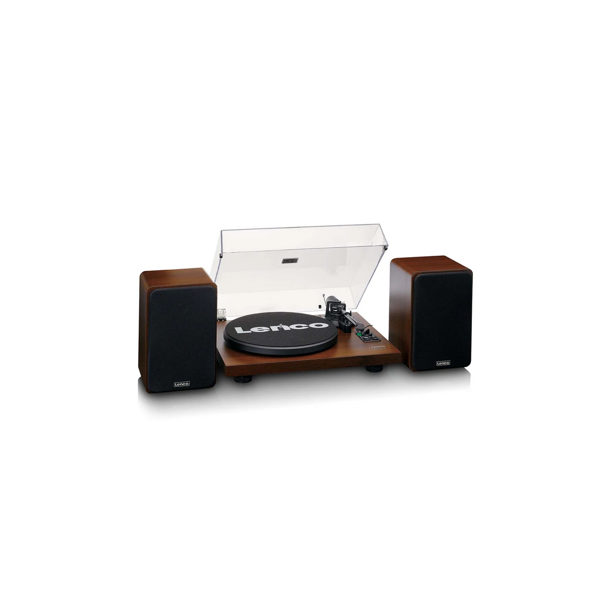 Lenco LS-600WA - Record player with built-in amplifier & Bluetooth plus 2 Bookshelf speakers (Walnut)