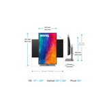 BenQ PD3225U - 32 Inches 4K UHD 2000:1 P3 Thunderbolt 3 Mac Compatible Designer Monitor, Vesa Display HDR400, Pantone Validated, Thunderbolt 3