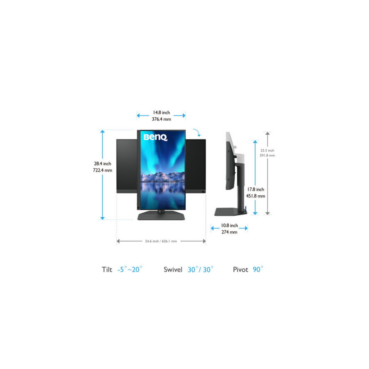 BenQ SW272Q - 27 Inches 2K AdobeRGB 90W USB-C Photographer Monitor