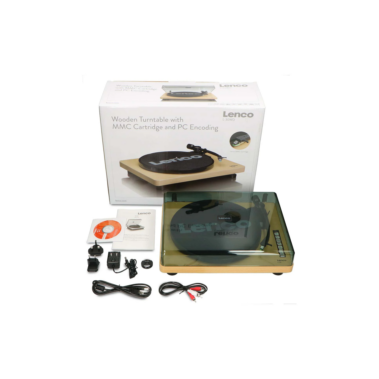 Lenco L-30WD - Record Player with USB (Wood)