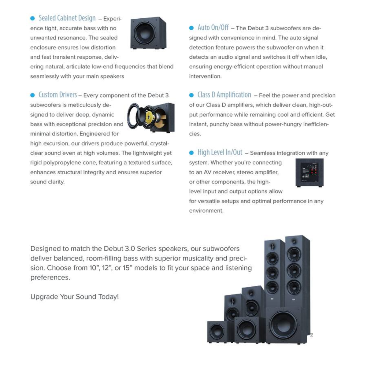 Elac Debut 3.0 DS153 - 15 Inches 600W Powered Subwoofer