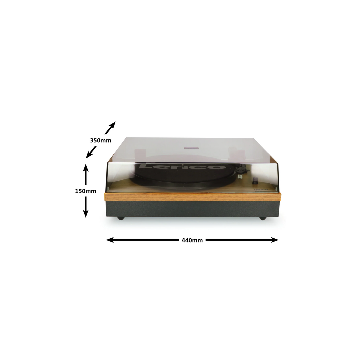 Lenco LS-300WD - Record Player with Bluetooth and two Bookshelf speakers (Wood)