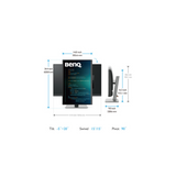 BenQ RD240Q - 24 Inches 16:10 WQXGA USB-C Ergonomic Programming Monitor , Advanced Coding Modes , Coding Hotkey, 16:10 Special Ratio