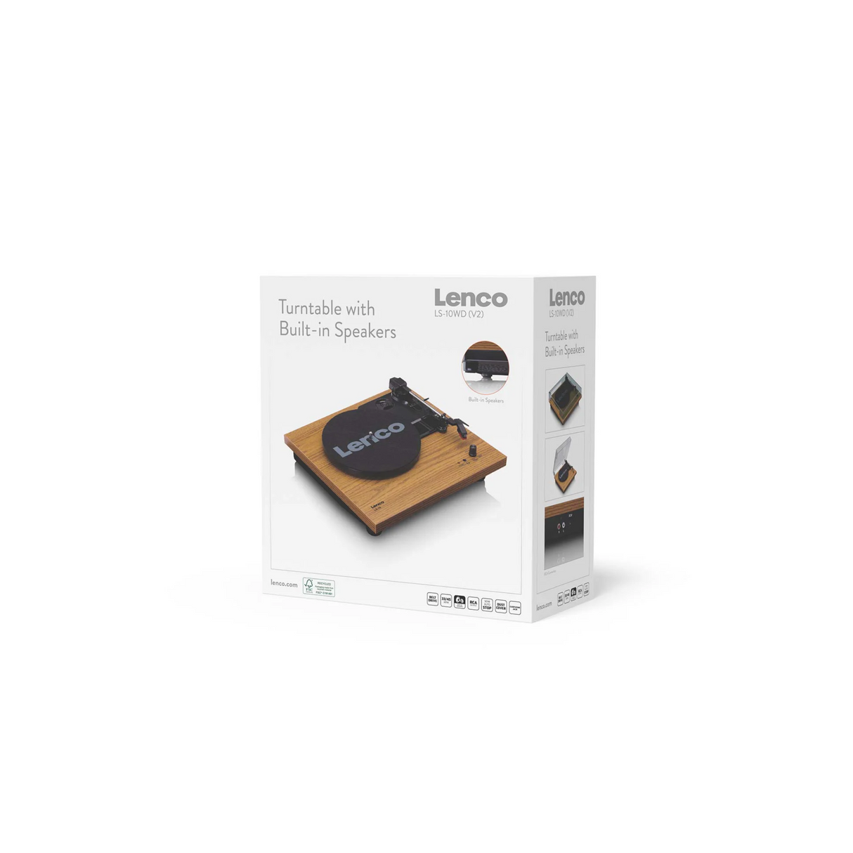 Lenco LS-10WD - Record Player with built-in speakers (Wood)