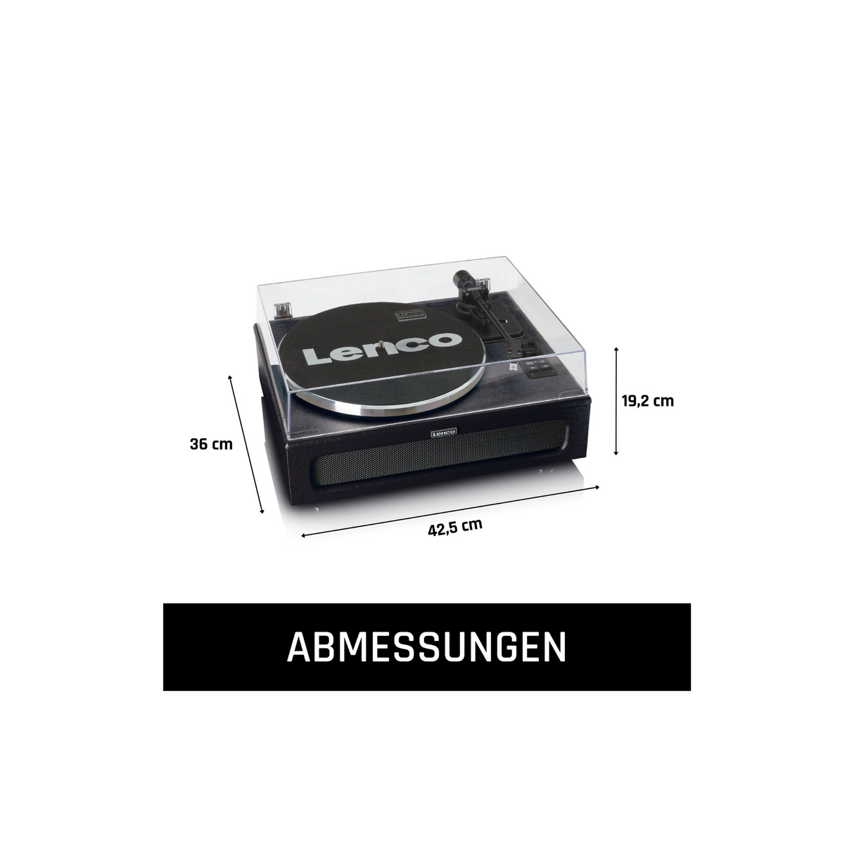 Lenco LS-430BK - Record Player with built-in speakers (Black)