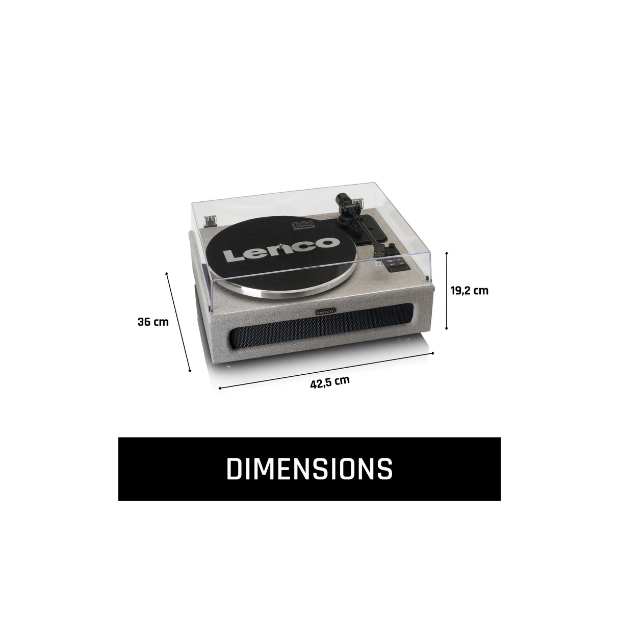 Lenco LS-440BUGY - Record Player with built-in speakers (Grey)