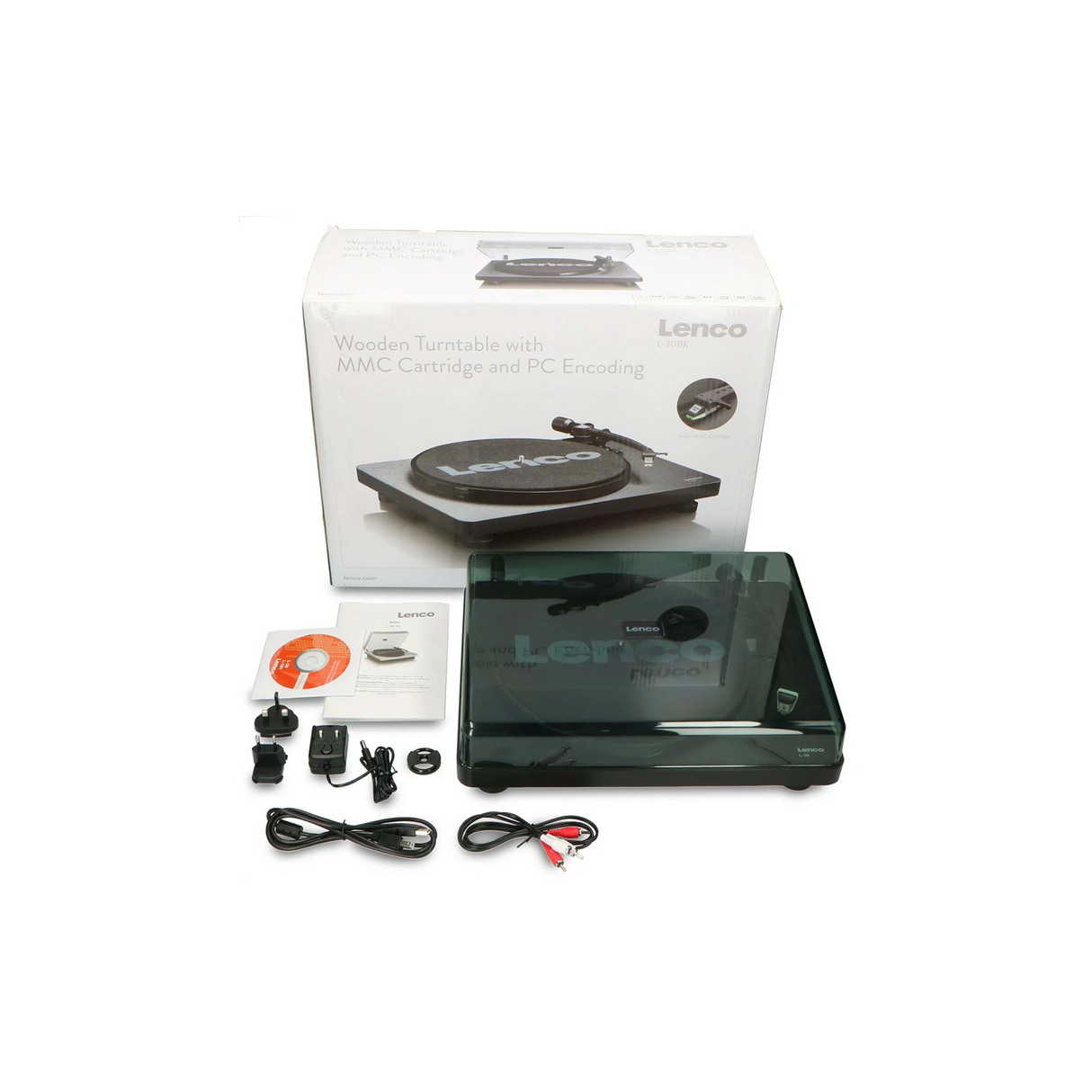 Lenco L-30BK - Record Player with USB (Black)