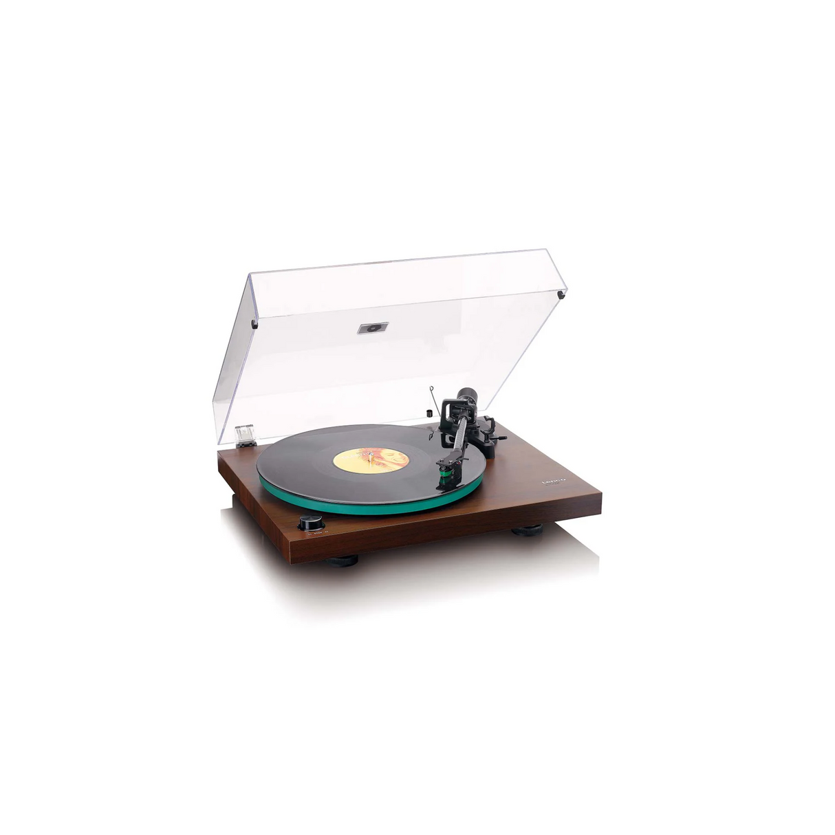 Lenco LBT-225WA - Record player with Bluetooth (Dark Brown) (Audio-Technica AT-VM95E high quality cartridge)