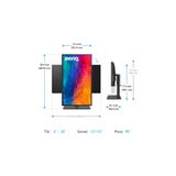 BenQ PD2506Q - 25 Inches 2K QHD P3 USB-C Designer Monitor, 95% P3, 100% sRGB, 100% Rec. 709, Pantone Skintone Validated, Daisy Chain, CAD/CAM, Animation Mode, Color Accurate, HDMI