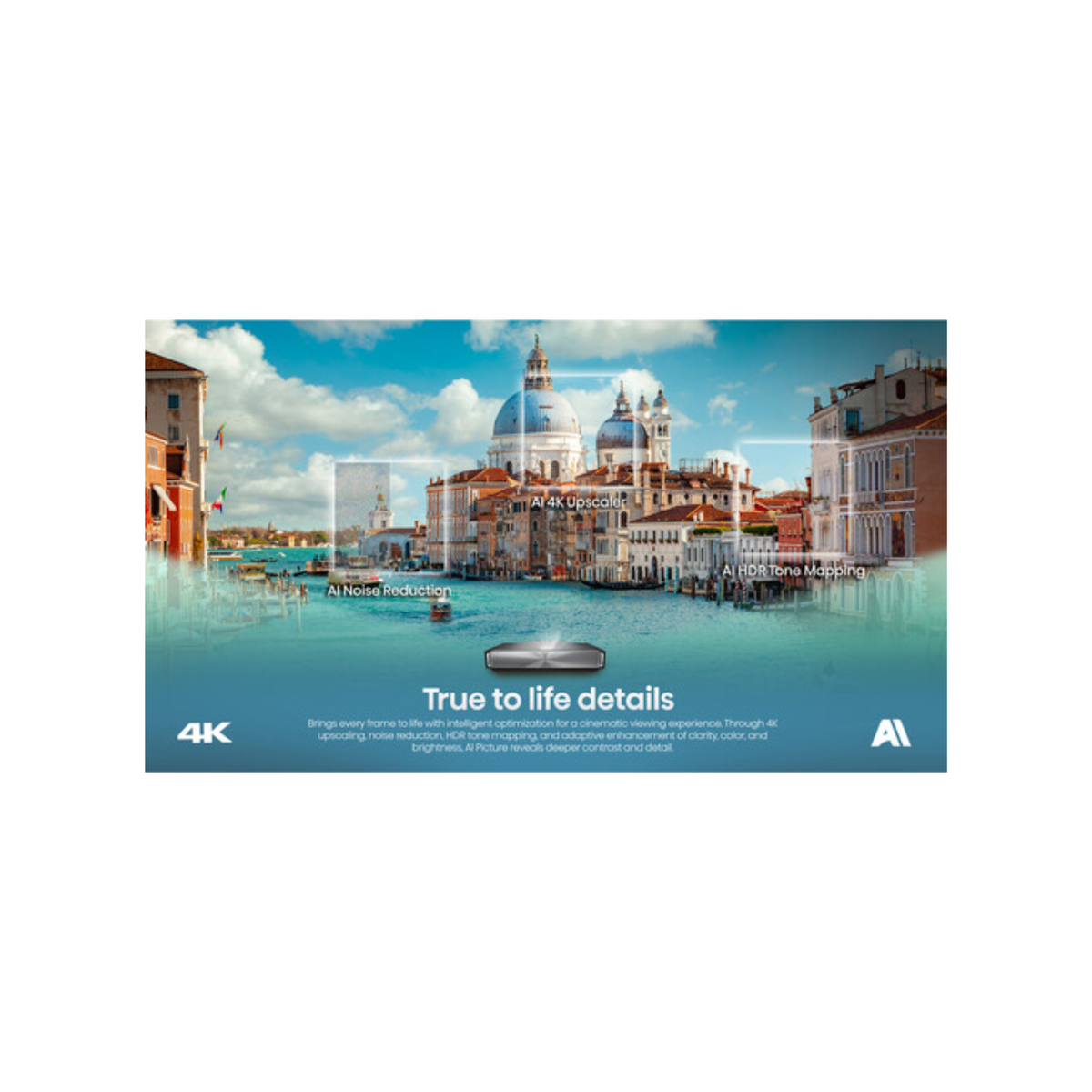 Hisense PX4 Pro - 3500 Lumens 4K Ultra Short-Throw TriChroma Laser DLP Smart Home Theater Projector