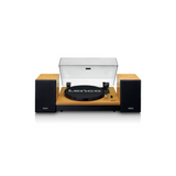 Lenco LS-300WD - Record Player with Bluetooth and two Bookshelf speakers (Wood)