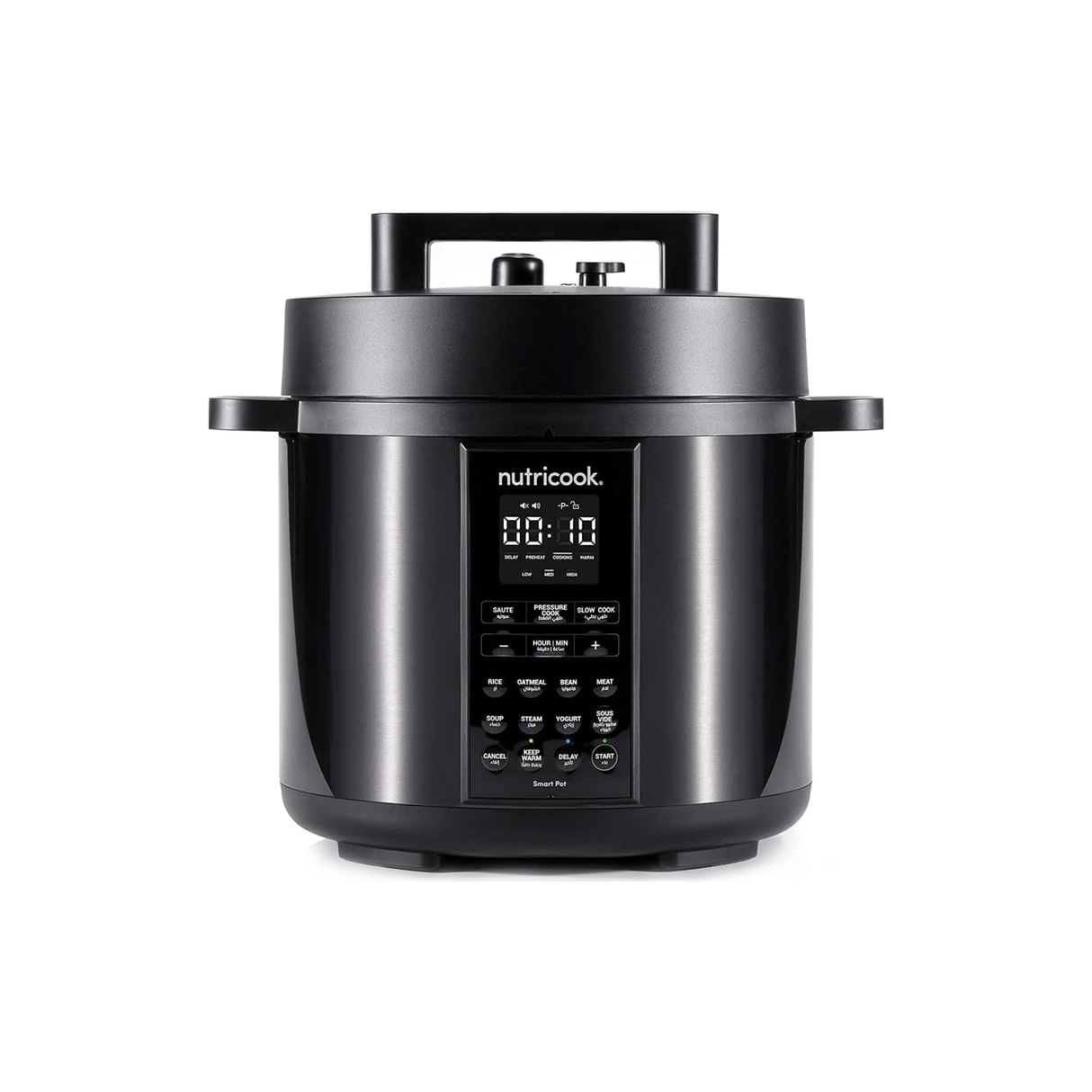 Nutricook 8 QT - 7.7 Litre Stainless Steel Smart Pot 2, 1000W, 9-in-1 Electric Pressure Cooker, Slow Cooker, Rice Cooker, Steamer, Sauté, Sous Vide, Yogurt Maker, Smart Lid, Delay Start