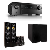 Denon AVR-X250BT 5.1 Channel AV Receiver + TAGA Harmony TAV-606 V.3 Speaker Package + TAGA Harmony TSW-90 V.4 10'' Subwoofer - 5.1Home Theatre Bundle