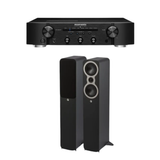 Marantz PM6007 Stereo Amplifier (Black) + Q Acoustics 3040C - 2-Way Floorstanding Speakers (Black) (Stereo Bundle Package)