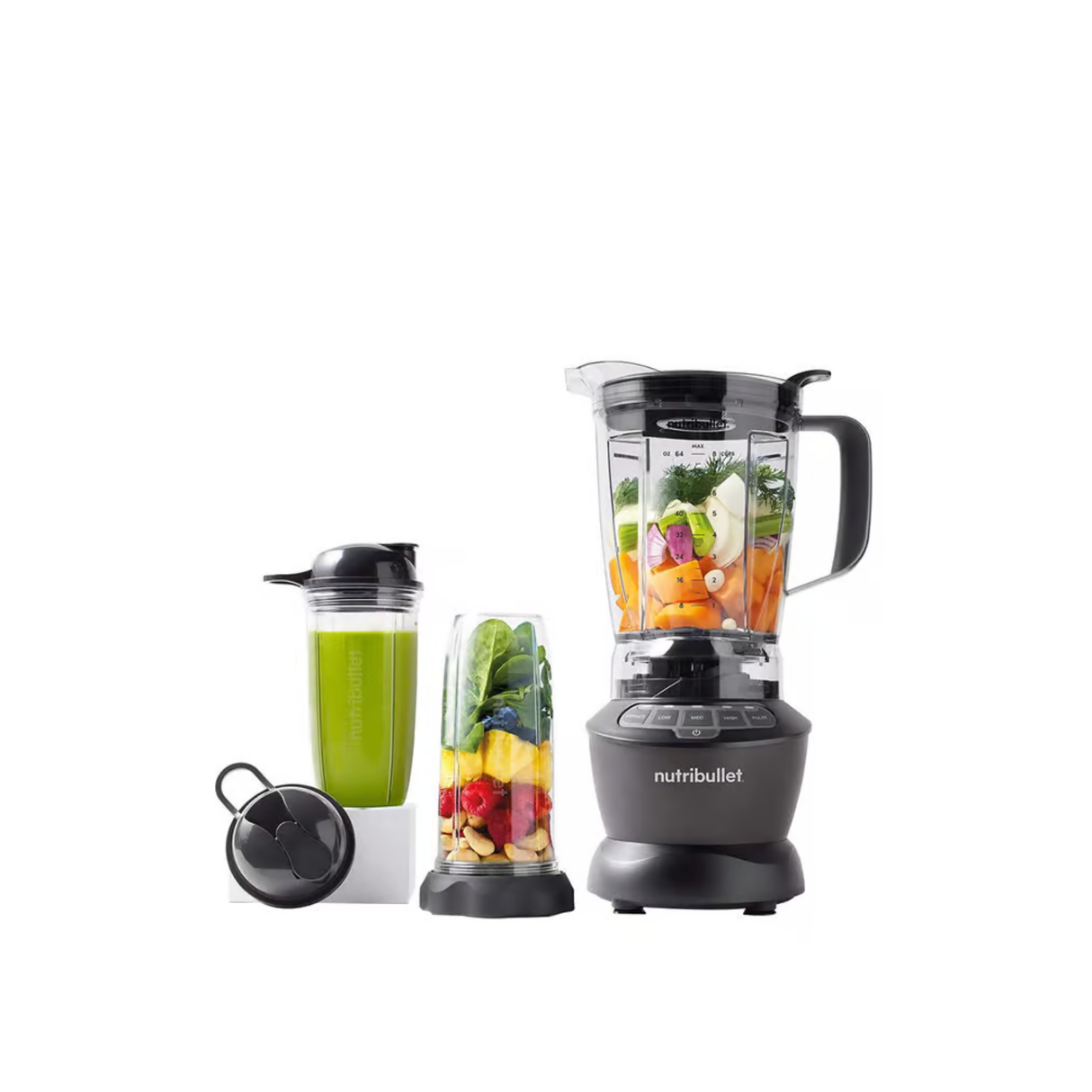 Nutribullet 1200W Combo Blender - Mixer, Grinder, Smoothie Maker, Food Processor, 3 Unbreakable Jars, 1.8L Extra Large Pitcher & Tamper (Dark Grey)