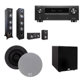 Denon AVCX-3800H 8K AV Receiver + Taga TAV-607 Speaker Package + Taga TSW-90 Subwoofer + Taga TCW-190R In-Ceiling Speakers (2 Pair) 5.1.4 Home Theatre Bundle