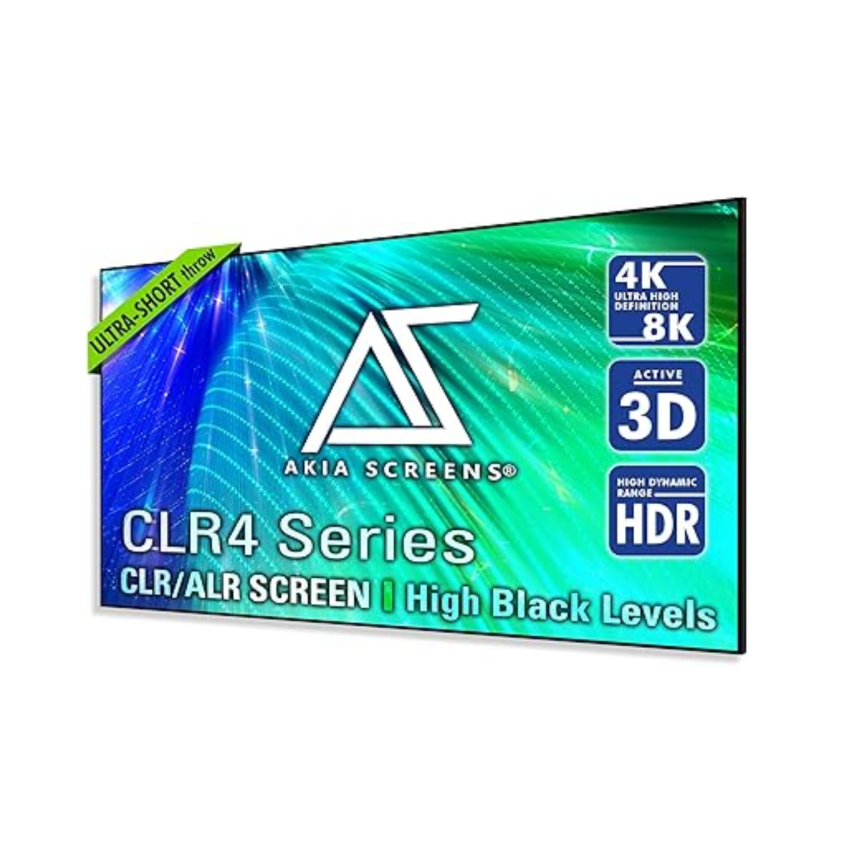 Akia Screens AK-NB115H-CLR4 - 115 Inches CineGrey Ceiling Light Rejection and Ambient Light Rejection Edge Free/Edgeless Fixed Frame Ultra Short Throw Projection Screen