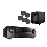 Denon AVR-X250BT 5.1 AV Receiver + Pure Acoustics HT-800 5.1 - Satellites Speaker Package (Bundle package)