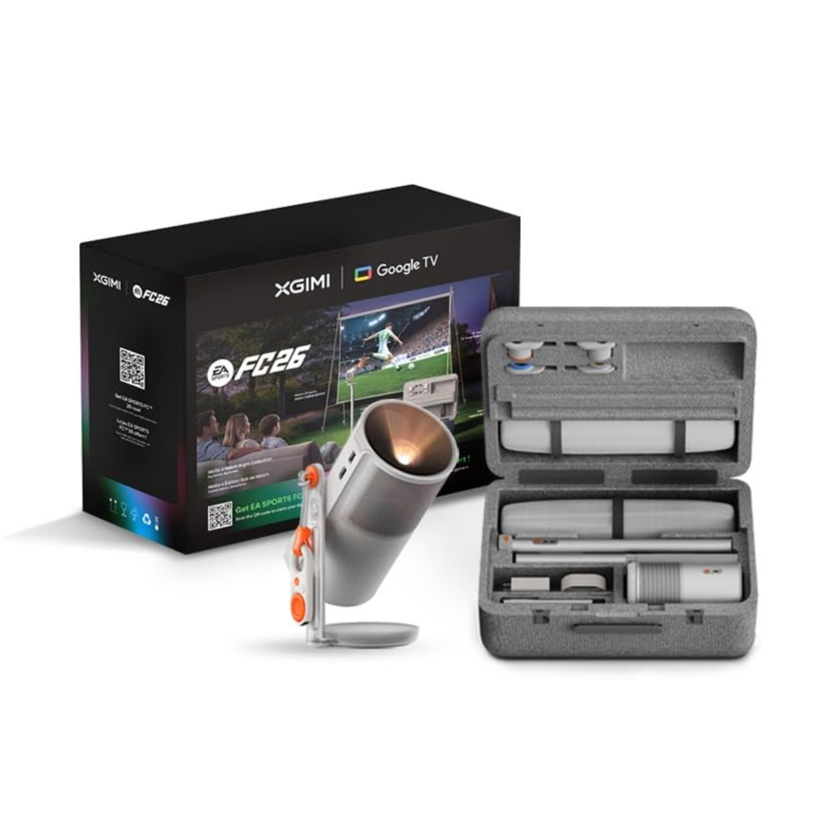 Mogo 4 Outdoor Match Night (Limited Edition) - World Cup Bundle, 1080P Full HD Portable Projector with Stand, Screen & Carrying Case