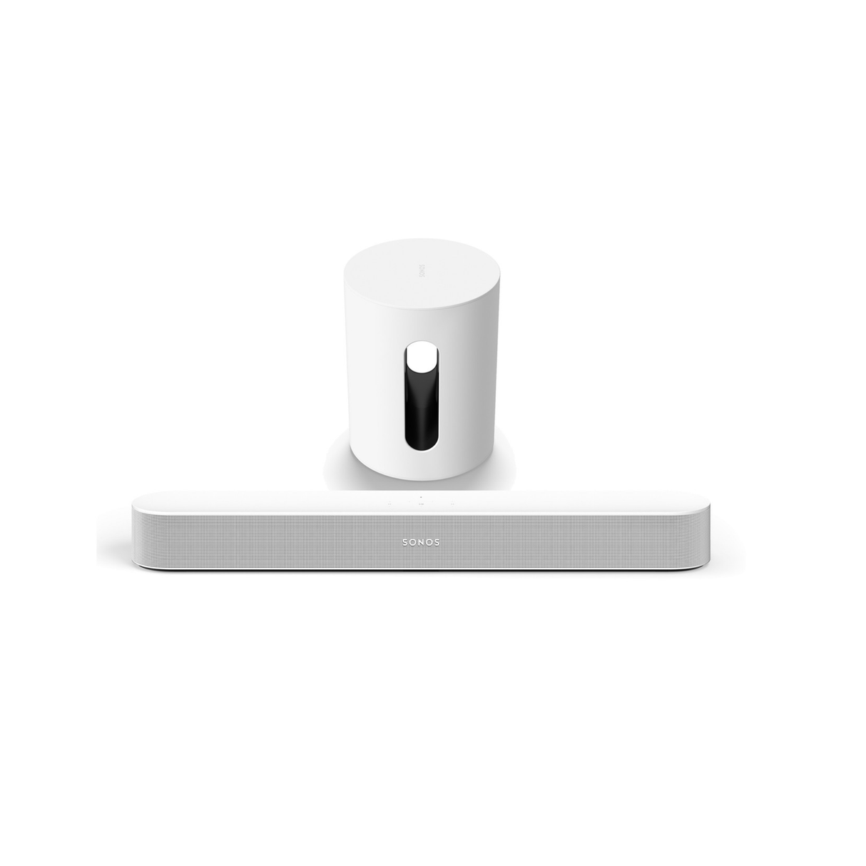 Sonos Beam Gen 2 Compact Wireless Dolby Atmos Soundbar + Sonos Sub Mini (White) (Bundle Pack)