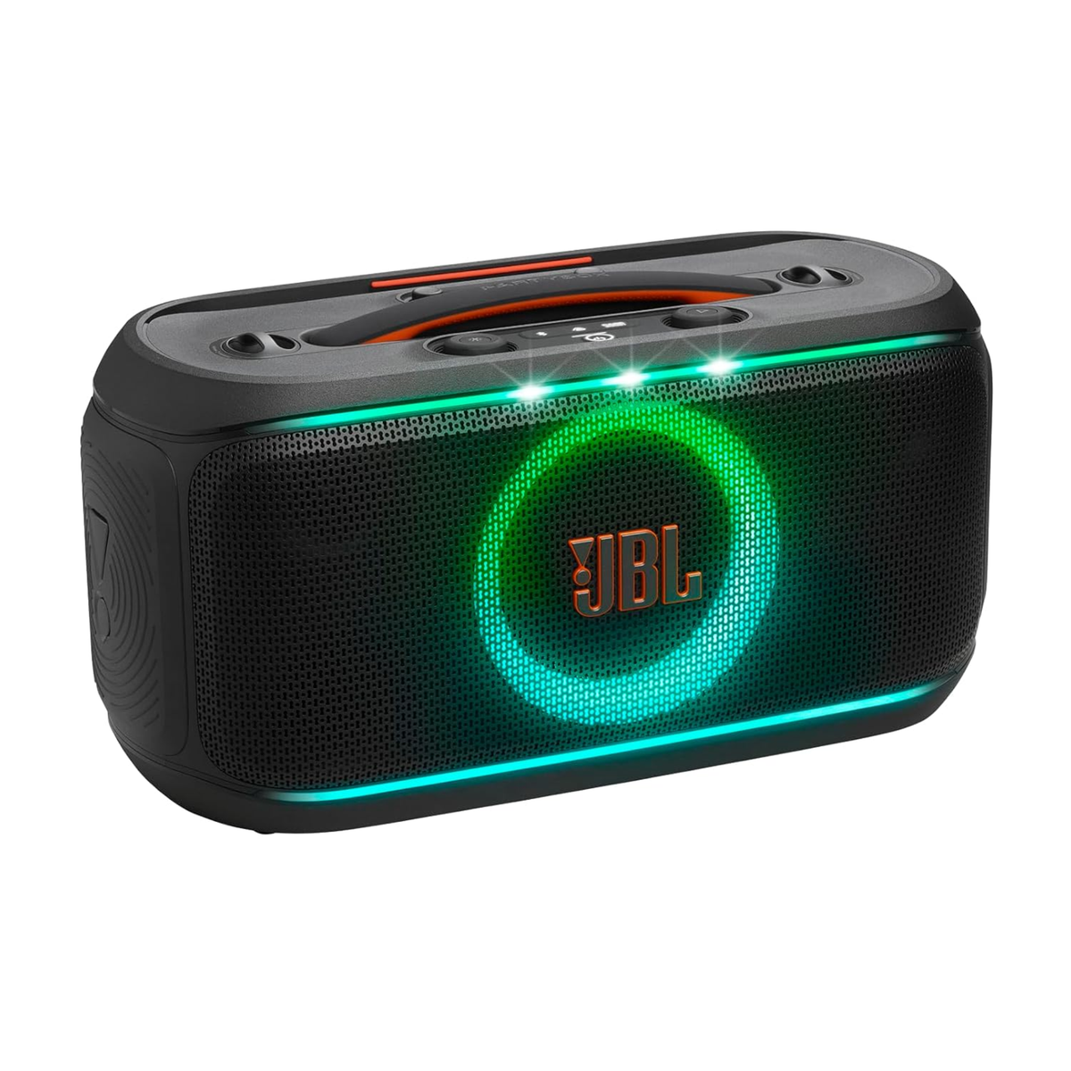 JBL PartyBox On-The-Go 2 Portable Bluetooth Party Speaker with Wireless Mic, Dynamic Lightshow, 15-Hour Playtime, Splashproof