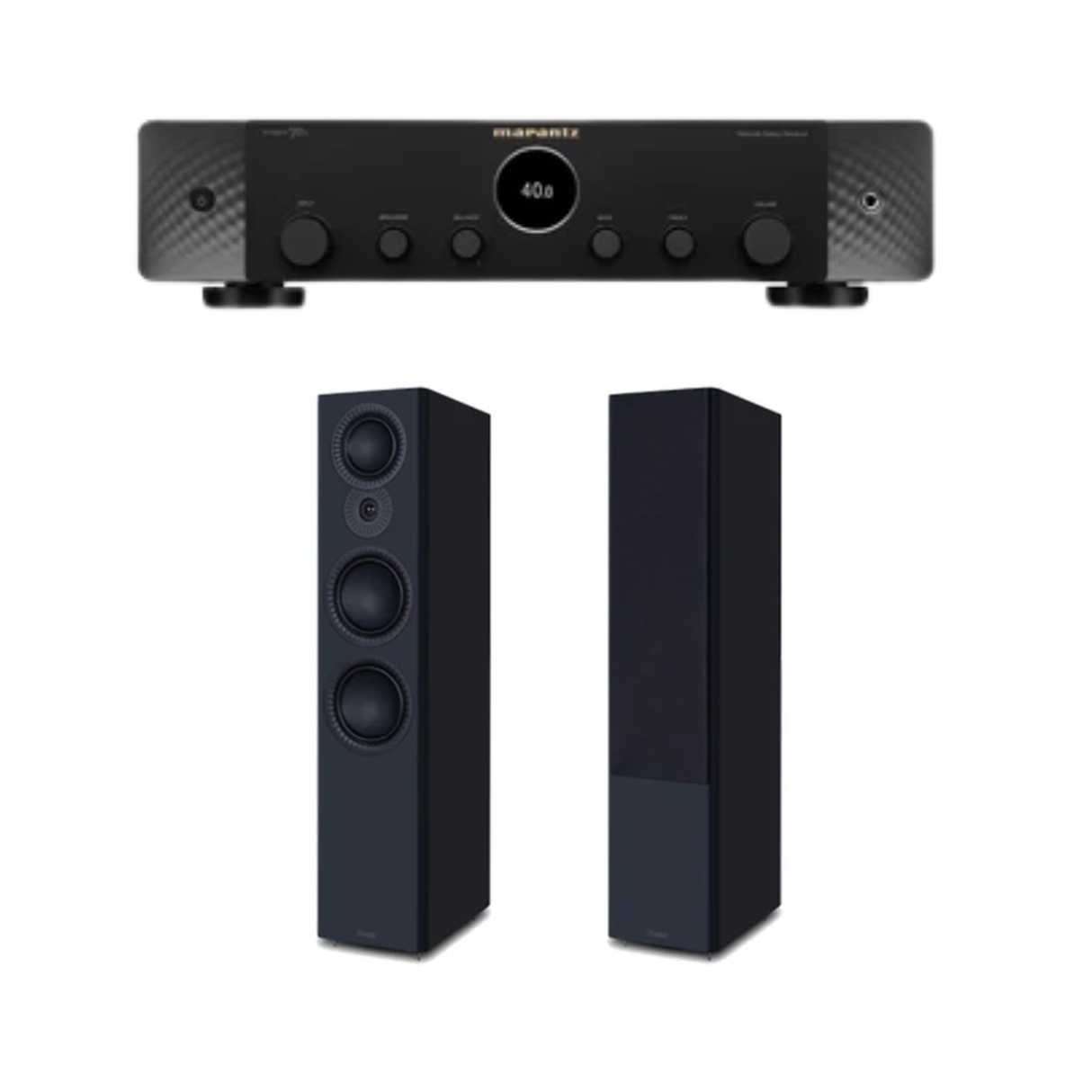 Marantz Stereo 70s Slimline Network Stereo Receiver (Black) + Mission LX-6 MKII - 3-Way Floor Standing Speaker (Stereo Bundle Package)