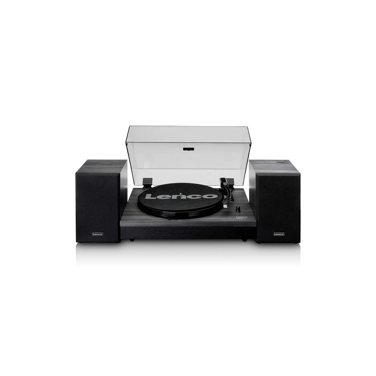 Lenco LS-300BK - Record Player with Bluetooth and two Bookshelf speakers (Black)