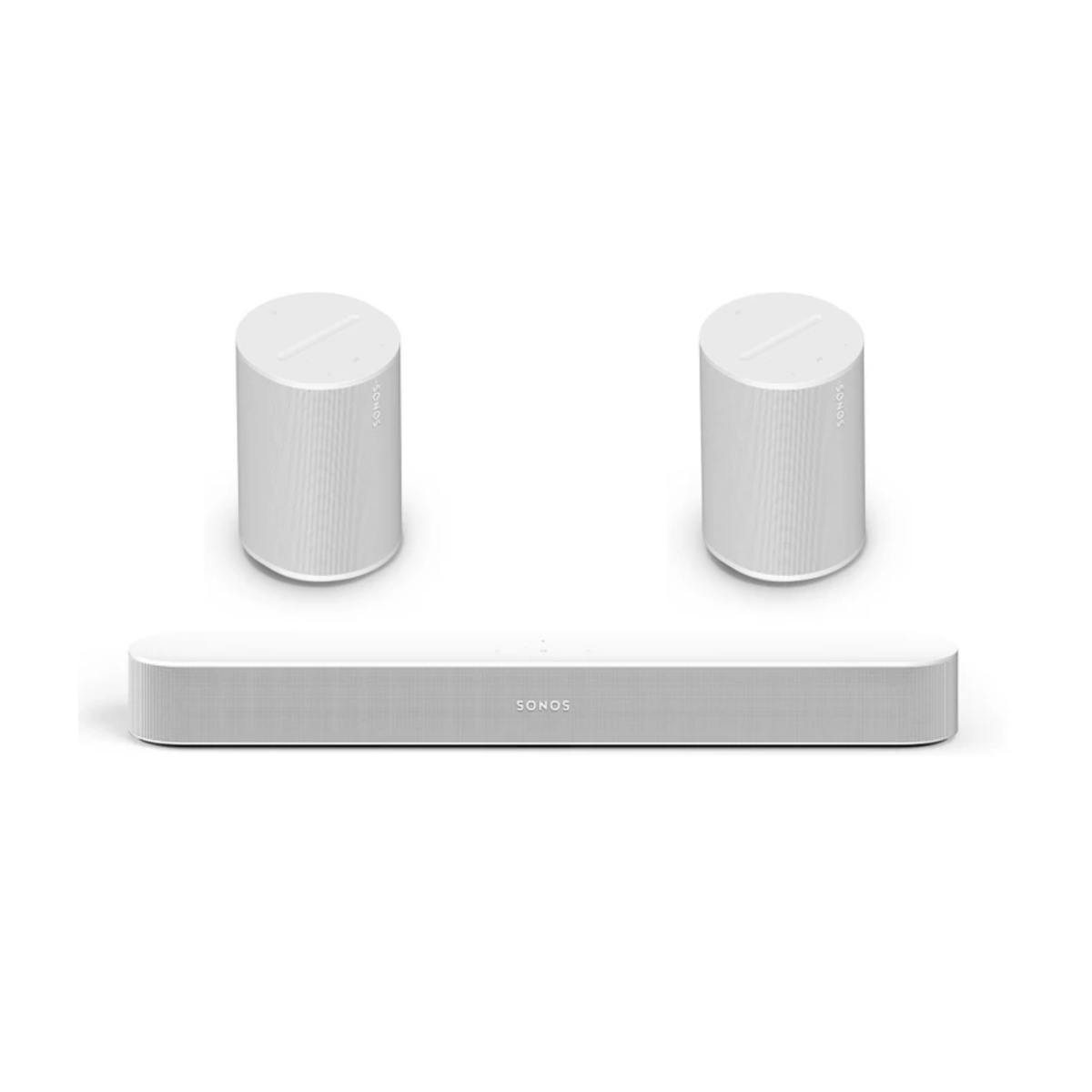 Sonos Beam Gen 2 Dolby Atmos Soundbar + Sonos Era 100 Wireless Speaker (Set of 2) - Bundle Pack (White)