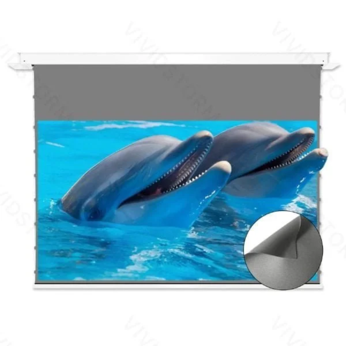 Vividstorm Phantom Recessed 120 Inches In-Ceiling Motorised Tension Obsidian Long Throw ALR Projector Screen