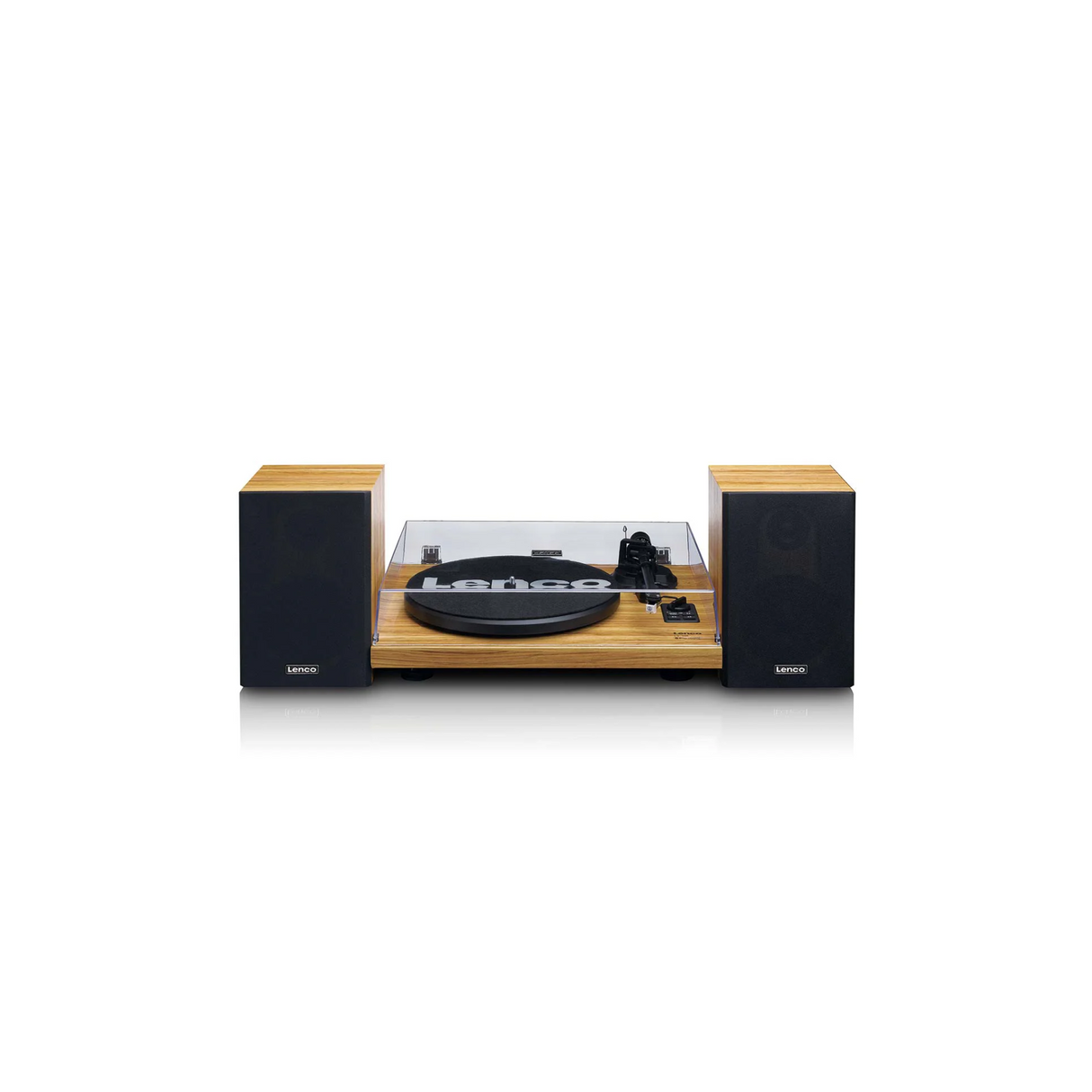 Lenco LS-500OK - Record player with built-in amplifier and Bluetooth plus Bookshelf Speakers (Wood)