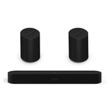 Sonos Beam Gen 2 Dolby Atmos Soundbar + Sonos Era 100 Wireless Speaker (Set of 2) - Bundle Pack (Black)