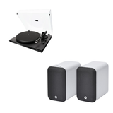 Q Acoustics M20 Wireless Powered Speakers (White) + Argon Audio TT MK2 Record Player (Stereo Bundle Package)