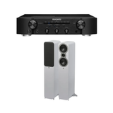 Marantz PM6007 Stereo Amplifier (Black) + Q Acoustics 3040C - 2-Way Floorstanding Speakers (White) (Stereo Bundle Package)