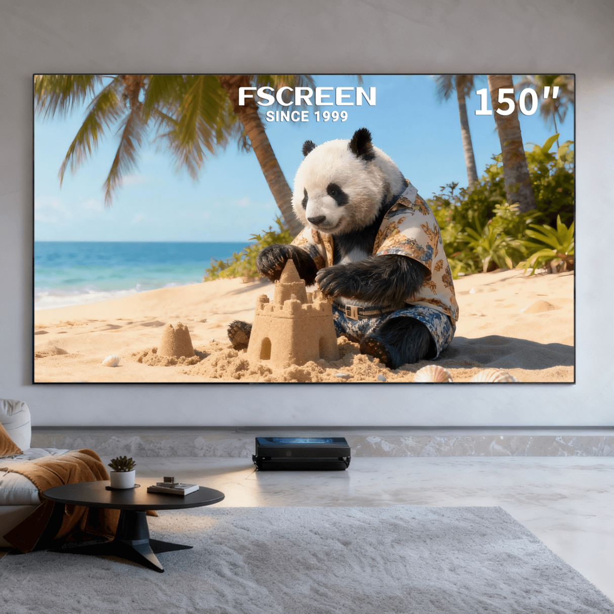 Fscreen Aura - Fresnel Grey ALR Ultra Short Throw Projection Screen Fixed Frame Screen 150 Inches