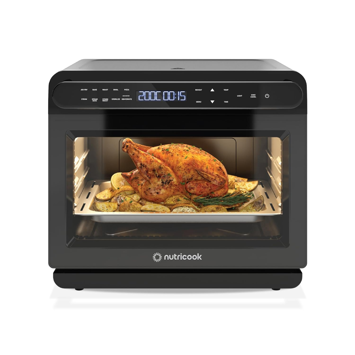 Nutricook Steami 2.0 24L - Steam Oven + Air Fryer Oven with 10-in-1 functions like Steam Cook, Steam Roast, Air Fry, Bake, Sterilize & more. Steam + Convection technology, 2200W power