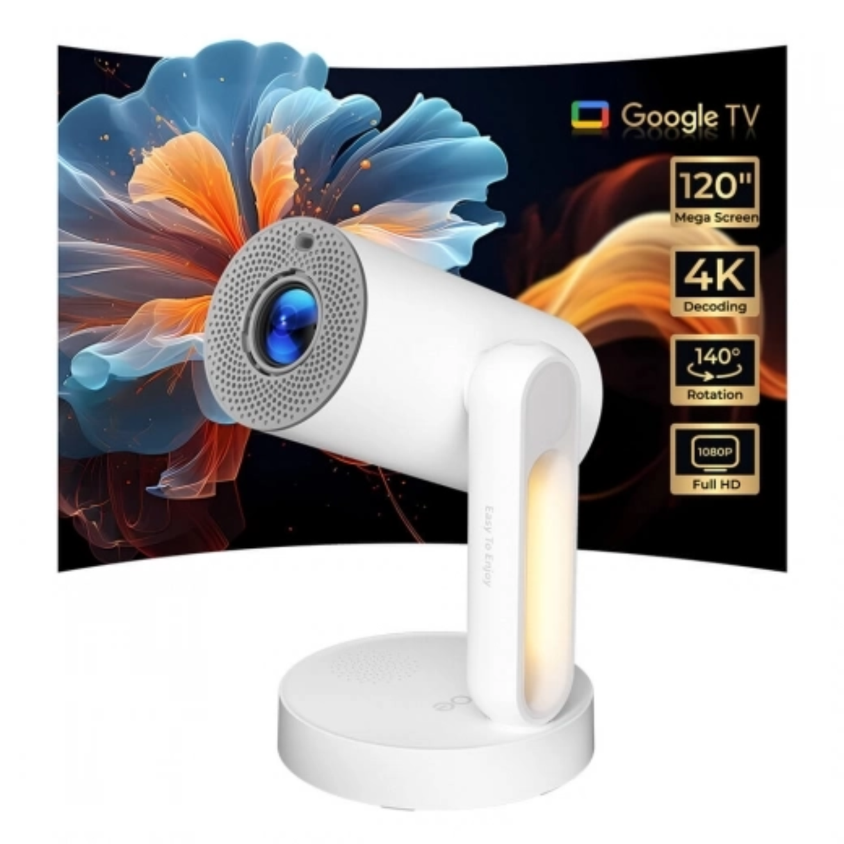 ETOE Starfish Plus - 300 Lumens 1080P Full HD DLP Google TV Smart Portable Projector