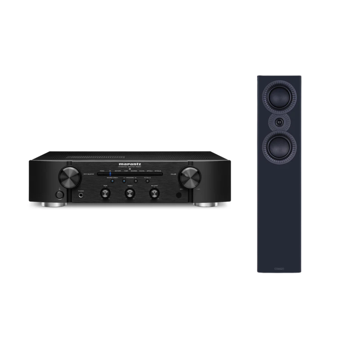Marantz PM6007 Stereo Amplifier (Black) + Mission LX-4 MKII Floor Standing Speaker (Pair) (Stereo Bundle Package)