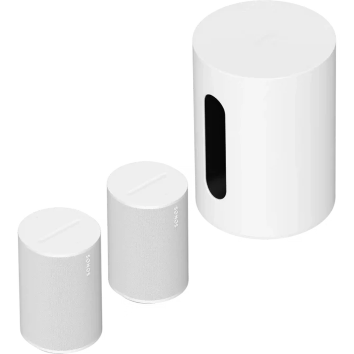 Sonos Era 100 Wireless Speaker/Multiroom Speaker + Sonos Sub Mini Subwoofer - 2.1 Bundle Package Set (White)