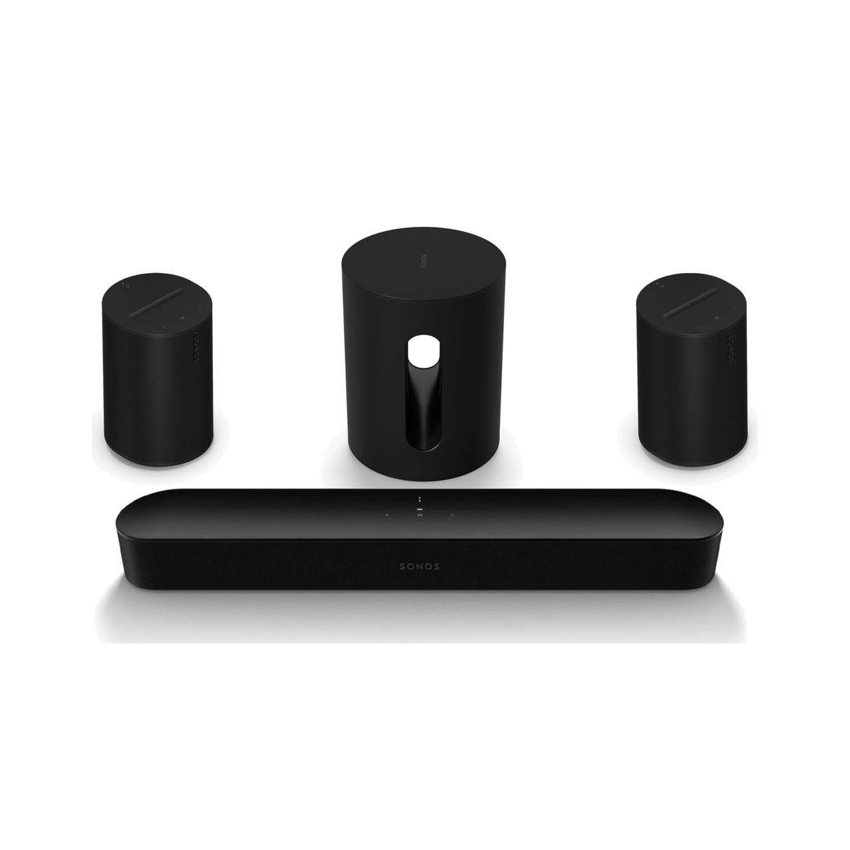 Sonos Beam Gen 2 Dolby Atmos Soundbar + Sonos Sub Mini + Sonos Era 100 - 5.1 Soundbar Bundle Pack (Black)