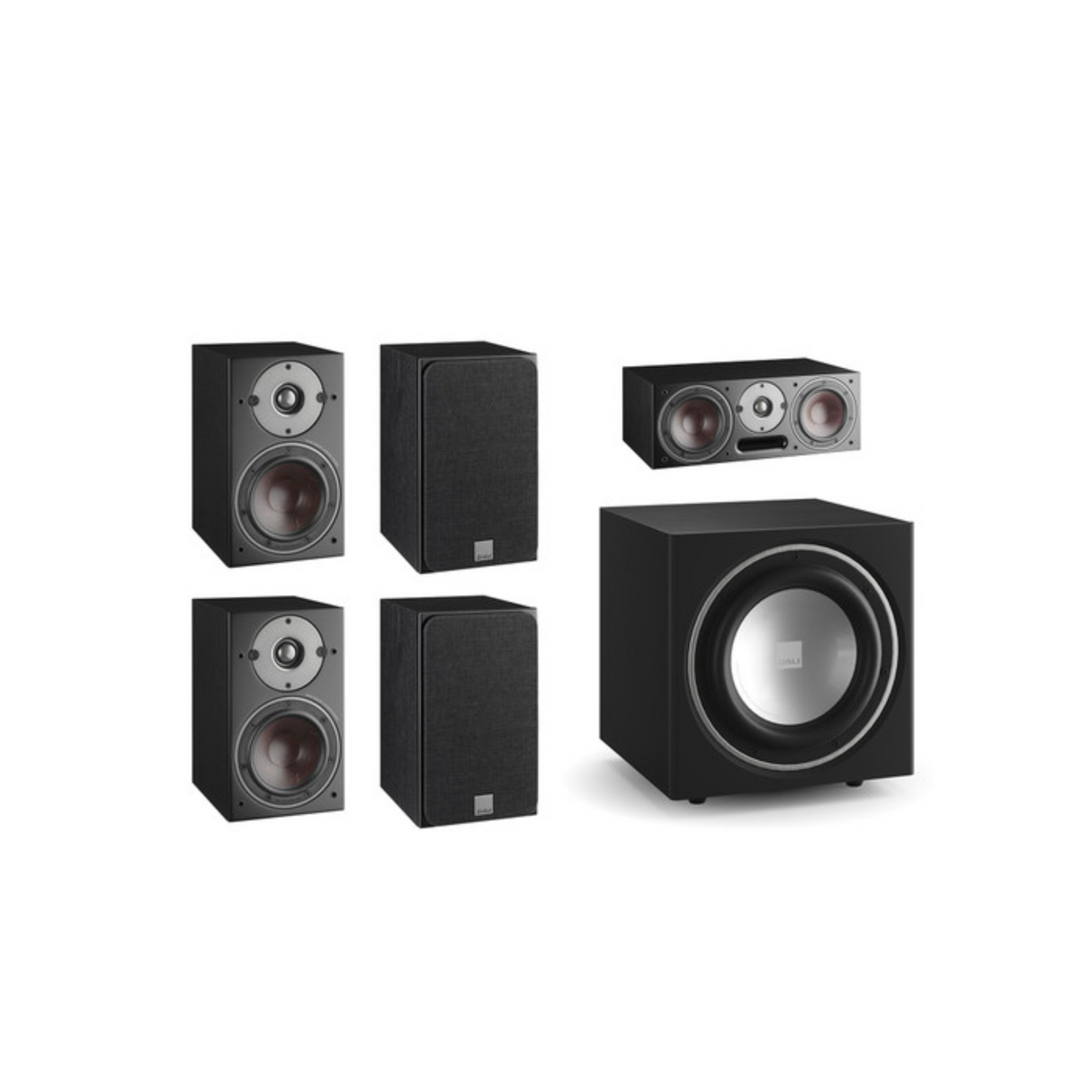 Dali Oberon 1 5.1 Bookshelf Speaker Bundle Package (Includes Oberon 1, Oberon Vokal Center, E-9F)