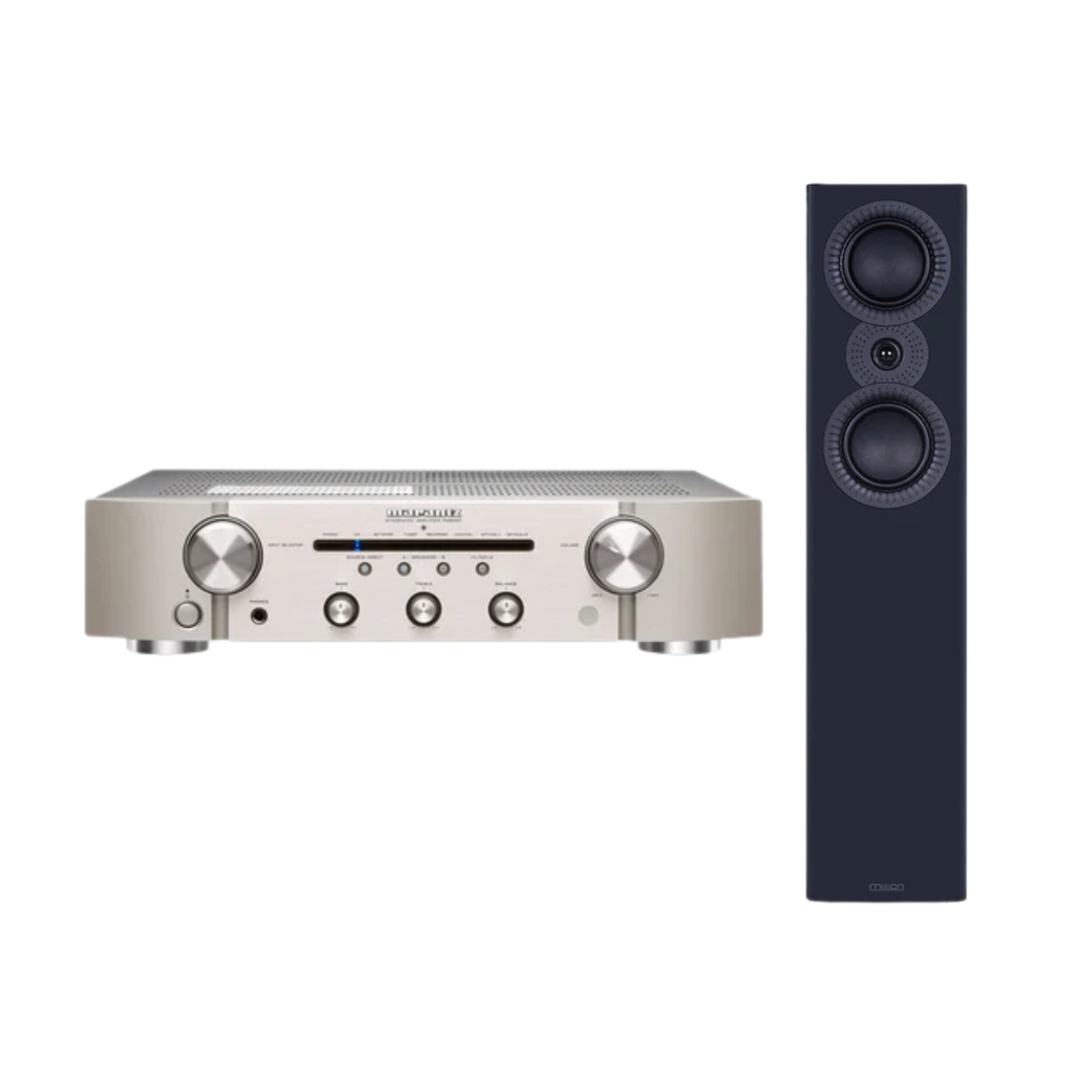 Marantz PM6007 Stereo Amplifier (Silver) + Mission LX-4 MKII Floor Standing Speaker (Pair) (Stereo Bundle Package)