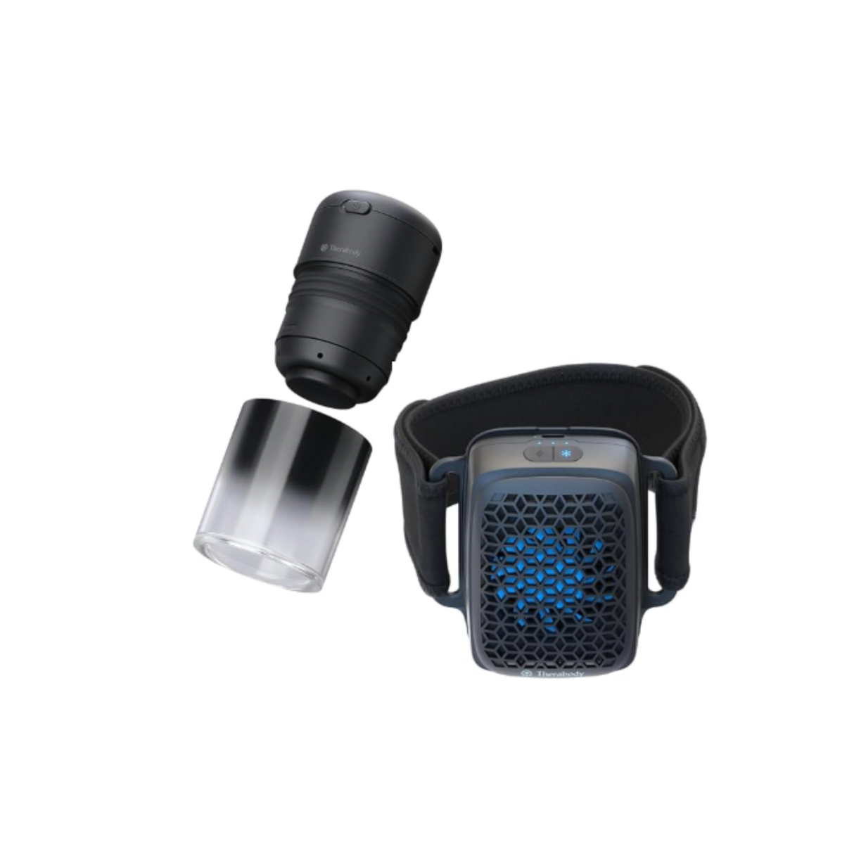 Therabody RecoveryTherm Cube - Instant Heat, Cold & Contrast Therapy for Pain Relief & Exercise Recovery in Knee, Back, Shoulders & Full Body - Portable Hot and Cold Pack with Cryotherapy