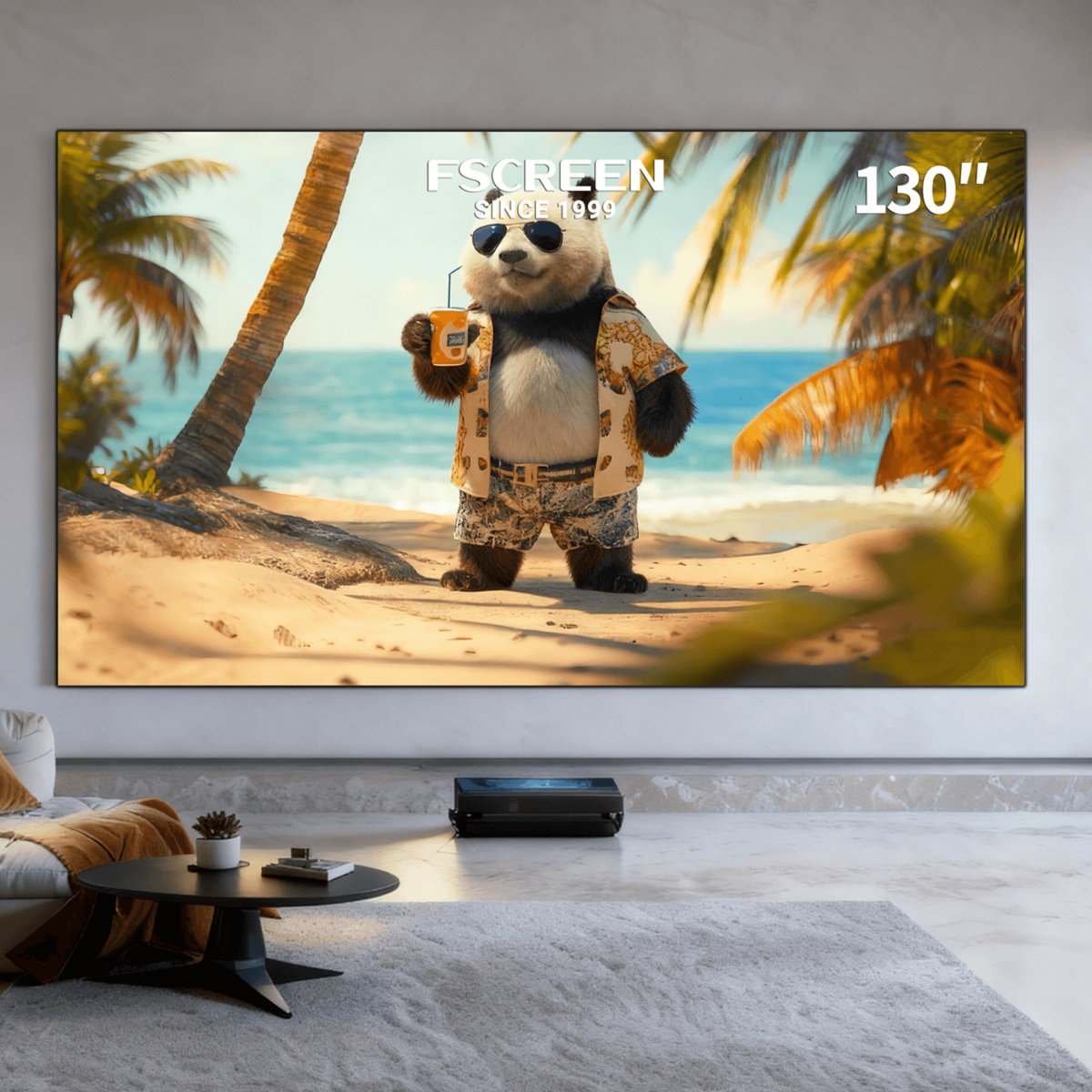 Fscreen Aura - Fresnel Grey ALR Ultra Short Throw Projection Screen Fixed Frame Screen 130 Inches